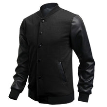 Load image into Gallery viewer, 2018 Mens Autumn Fashion Slim Outwear Male Personalized Leather Stitching Casual Baseball Jacket Coat Bomber Windbreaker