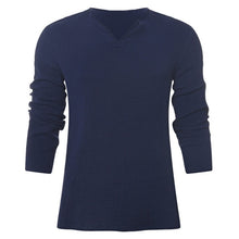 Load image into Gallery viewer, Men&#39;s Vintage White Long Sleeve T-Shirt 100% Cotton Thai Hiphop T Shirt Men V-Neck Summer Beach T-shirt Tee Tops For Man
