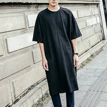 Load image into Gallery viewer, INCERUN Kurta Mens Dress T Shirts Short Sleeve Loose Kaftan Long Tee Jubba Muslim Arab Thobe Islamic Men Clothing Hombre Camisas